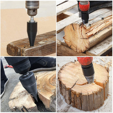 Firewood Log Splitter Drill Bit Hand Drill Stick hex Squar Round -42mm