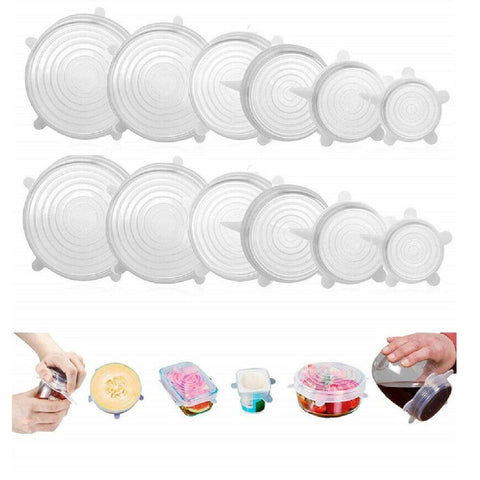 Universal Silicone Food Wrap Lid 2 pack 12pcs