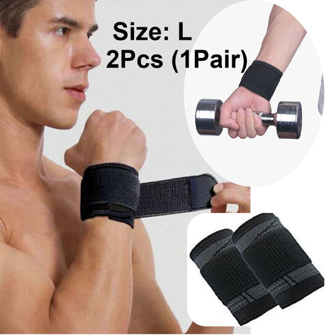 2Pack Wrist Wrap Band Support Braces Wristbands guard support L size