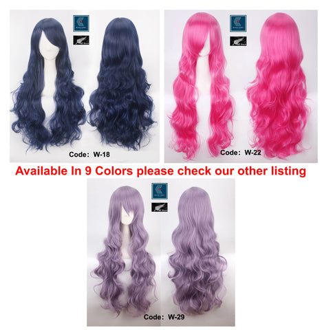 32inch 80cm Long Hair Wig Hair Extensions Long Curly Cosplay Costume Wig -W-11