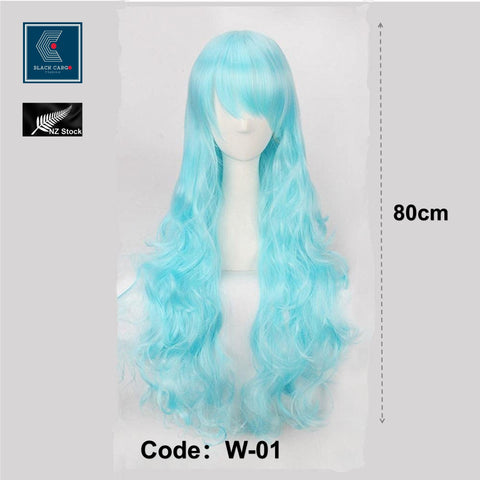 32inch 80cm Long Hair Wig Hair Extensions Long Curly Cosplay Costume Wig -W-01
