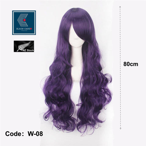 32inch 80cm Long Hair Wig Hair Extensions Long Curly Cosplay Costume Wig -W-08