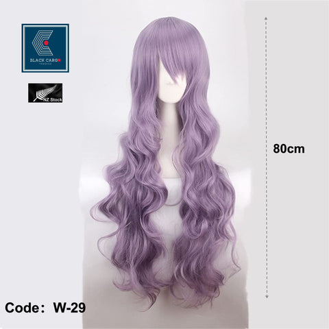 32inch 80cm Long Hair Wig Hair Extensions Long Curly Cosplay Costume Wig -W-29