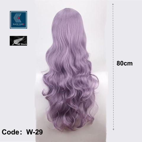 32inch 80cm Long Hair Wig Hair Extensions Long Curly Cosplay Costume Wig -W-29