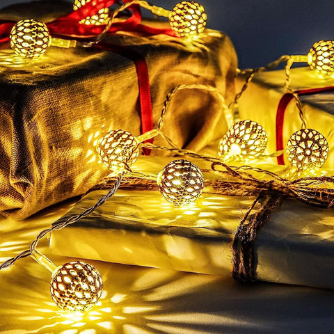 Moroccan Globe LED Fairy String Lights 20 Sliver Balls LED light