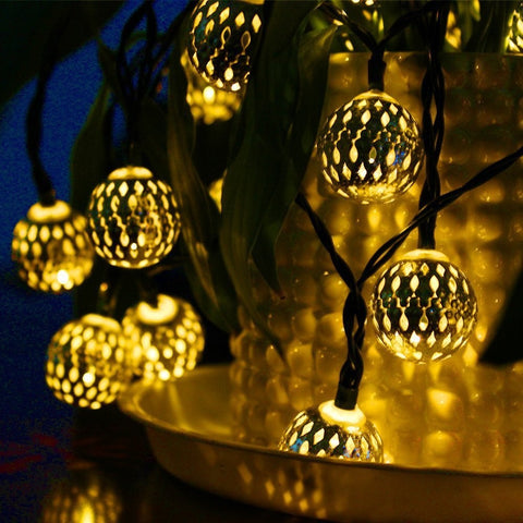 Moroccan Globe LED Fairy String Lights 20 Sliver Balls LED light