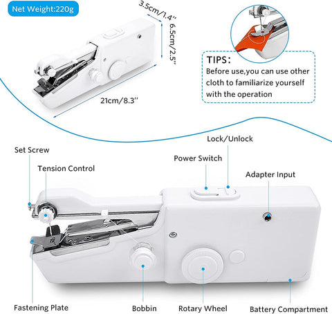 Portable Cordless Mini Sewing Machine Quick StitchingTool with Conventional Kit