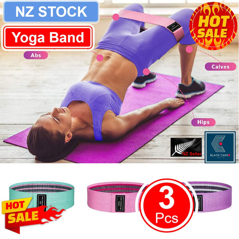 3Pack Premium Pilates YoGa Flexbands 3 levels resistance Elastic Exercise Bands