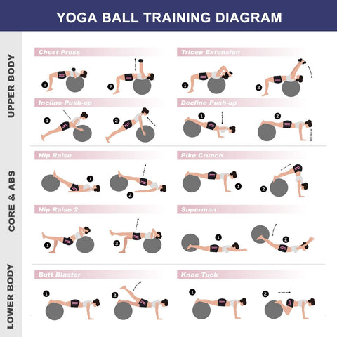 Yoga Ball Pilates Ball Exercise Ball Home Workout Balance Fitness 55cm