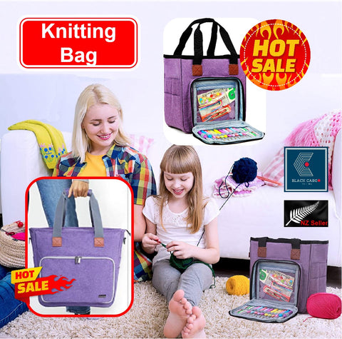Knitting Bag for Yarn Storage Large Capacity Yarn Totes Organizer Inner Divider