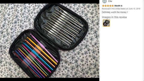 22Pcs Crochet Hooks Set 22Size 0.6~6.5mm Ergonomic Handles Crochet Kit with Case