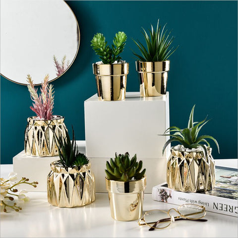Plant Pot with Artificial Plant - H