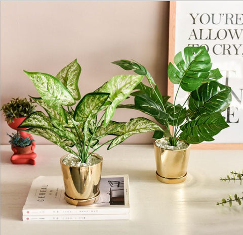 Plant Pot with Artificial Plant - D