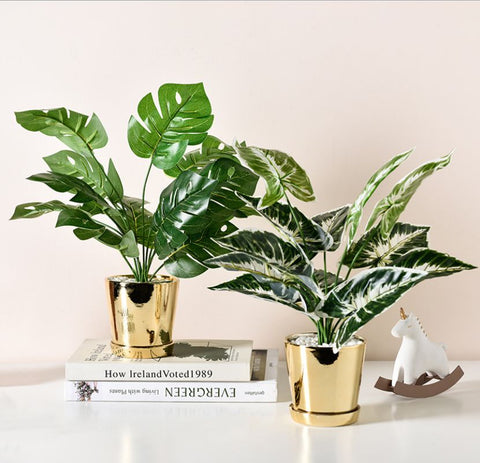 Plant Pot with Artificial Plant - A