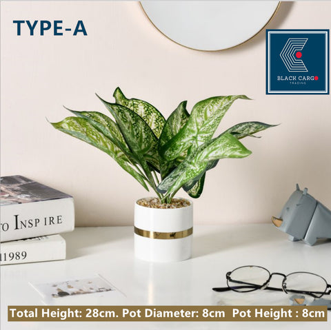 Plant Pot with Artificial Plant - A