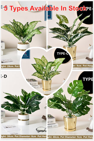 Plant Pot with Artificial Plant - D