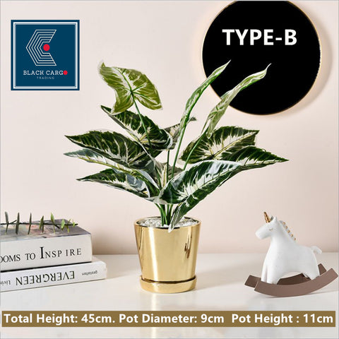 Plant Pot with Artificial Plant - H