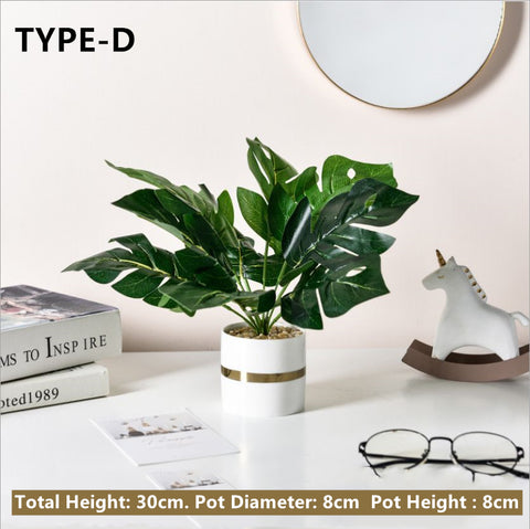 Plant Pot with Artificial Plant - D