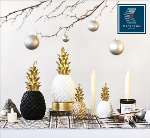 Artificial Pineapple Home Fruit-Shaped Desktop Decorations Living Room - Gold